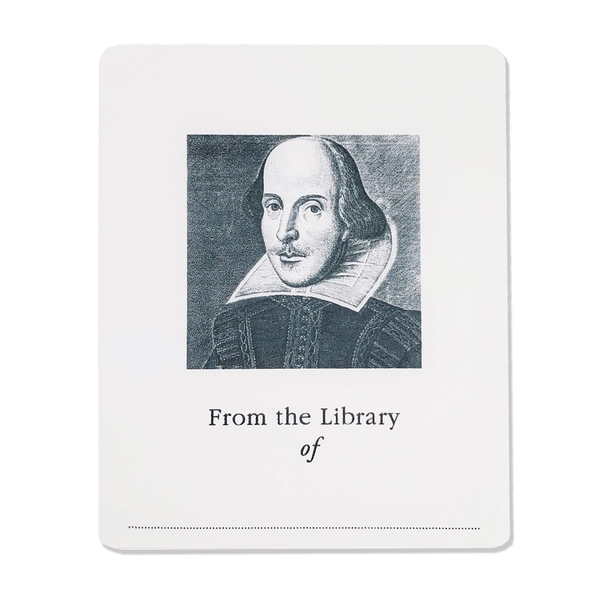 Bookplate with Shakespeare Picture. Set of 10. 3" H x 2 1/2" W.87 Fill in Style