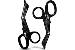 Utopia Care Medical Scissors Pack of 2, Stainless Steel EMT Trauma Shears for Nurses, Bandage Scissors with Stainless Steel Blades, All Purpose Surgical Shears, Black