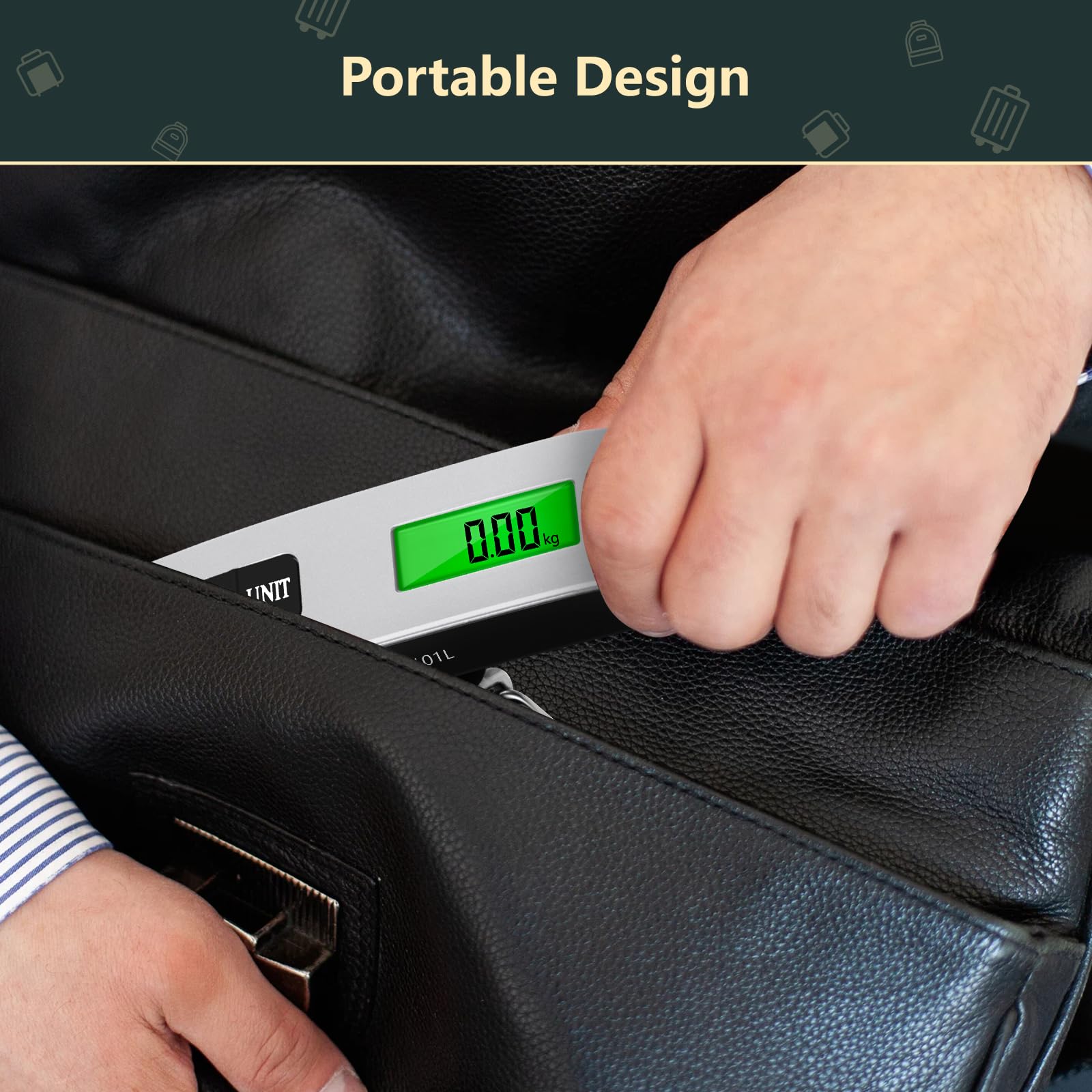 Brencco Kofferwaage Digital mit Haken, Tragbare Elektronische Gepäckwaage 50KG / 110 lb, Digitalwaage Tara-Funktion Praktisch Digitale Hängewaage für Reise 6