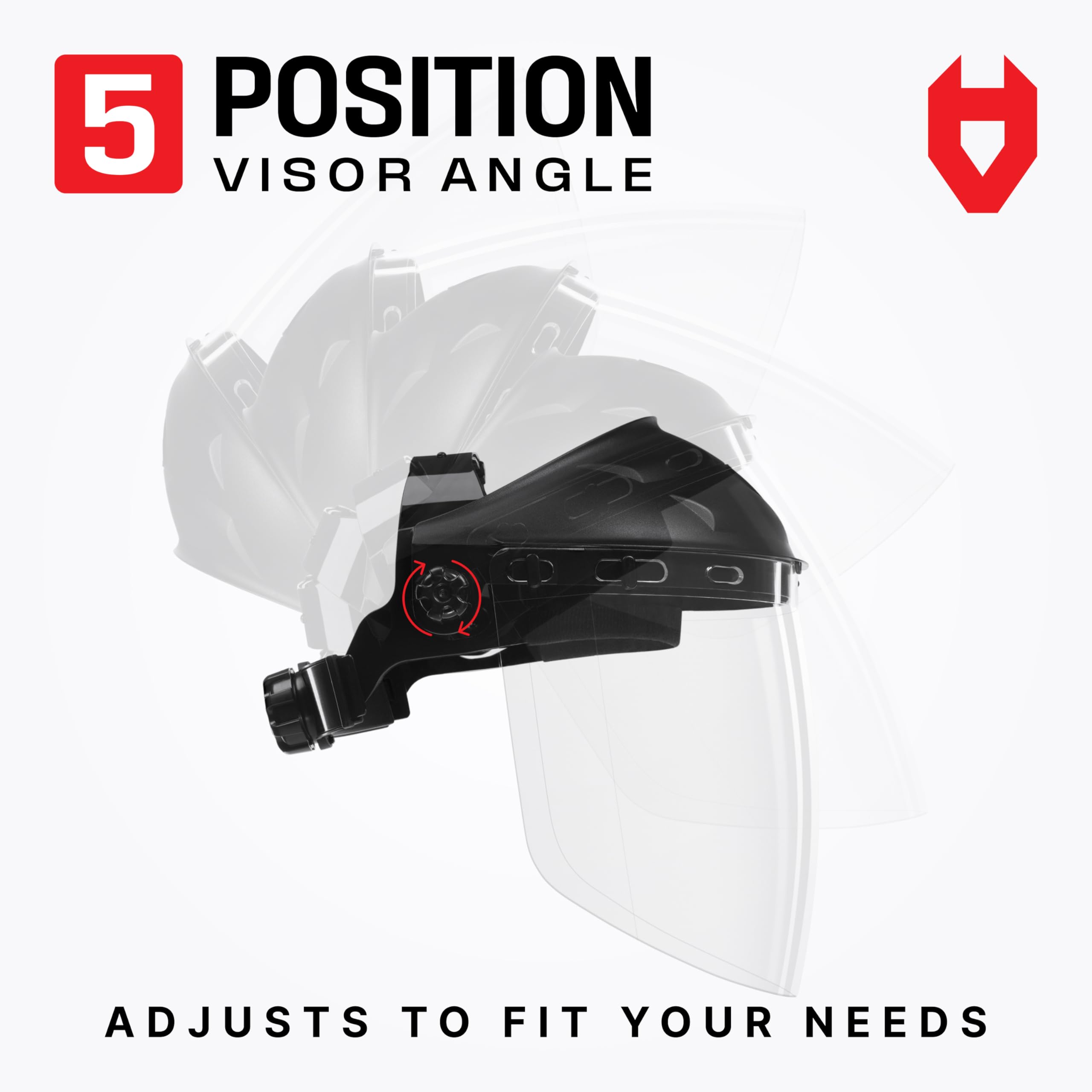 NoCry Premium Safety Face Shield for Grinding and Cutting — Clear Anti-Fog, Impact Resistant Visor and Adjustable Headgear — ANSI Z87.1 Certified for Industrial Use — Washable Sweatbands Included