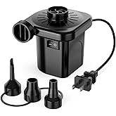 Electric Air Pump for Inflatables,Portable Quick-Fill Air Pump with 3 Nozzles,110-120V, Inflator & Deflator Pumps for Outdoor