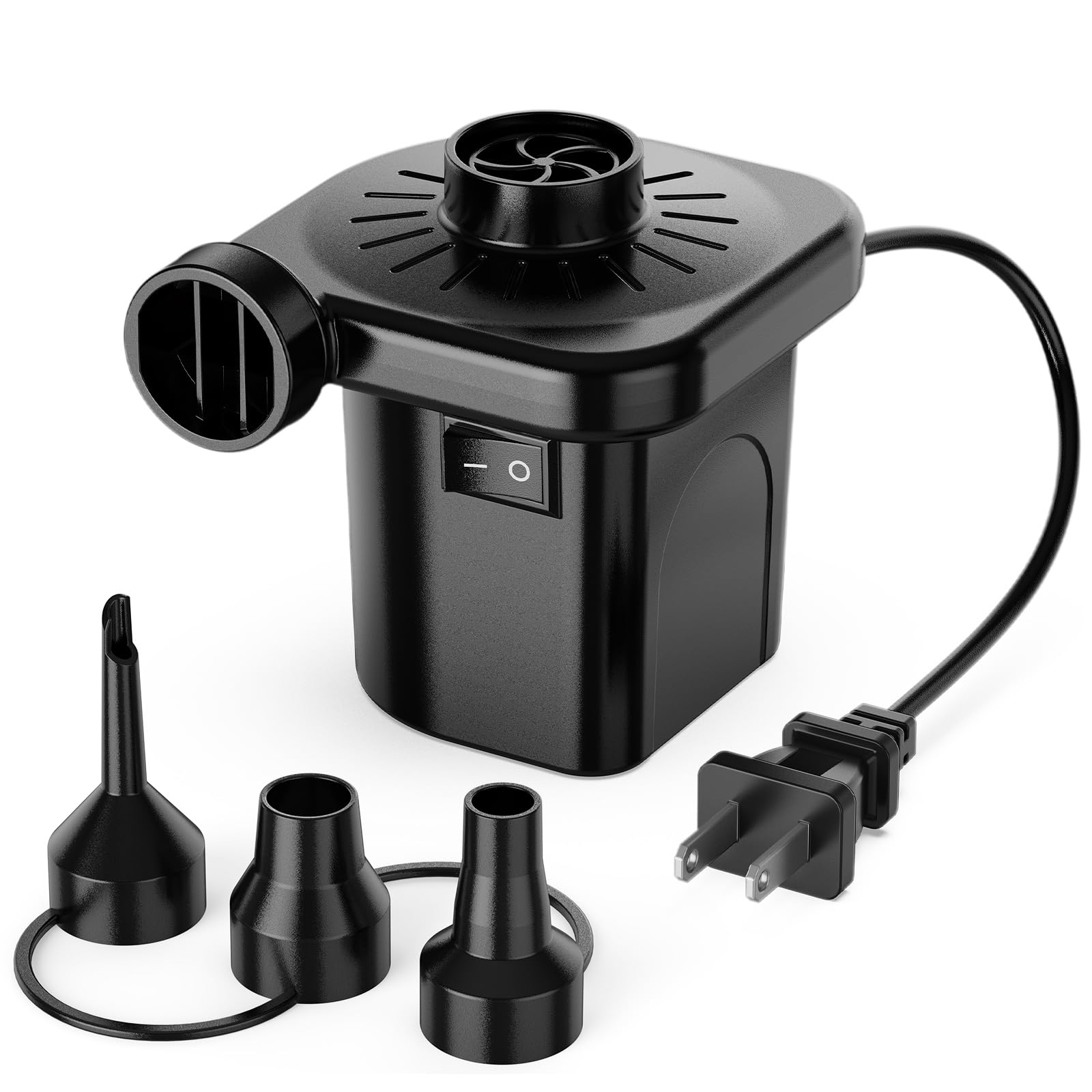 Photo 1 of Electric Air Pump for Inflatables,Portable Quick-Fill Air Pump with 3 Nozzles,110-120V, Inflator & Deflator Pumps for Outdoor Camping, Air Mattress Beds,Boats,Inflatable Cushion,Couch,Pool Floats