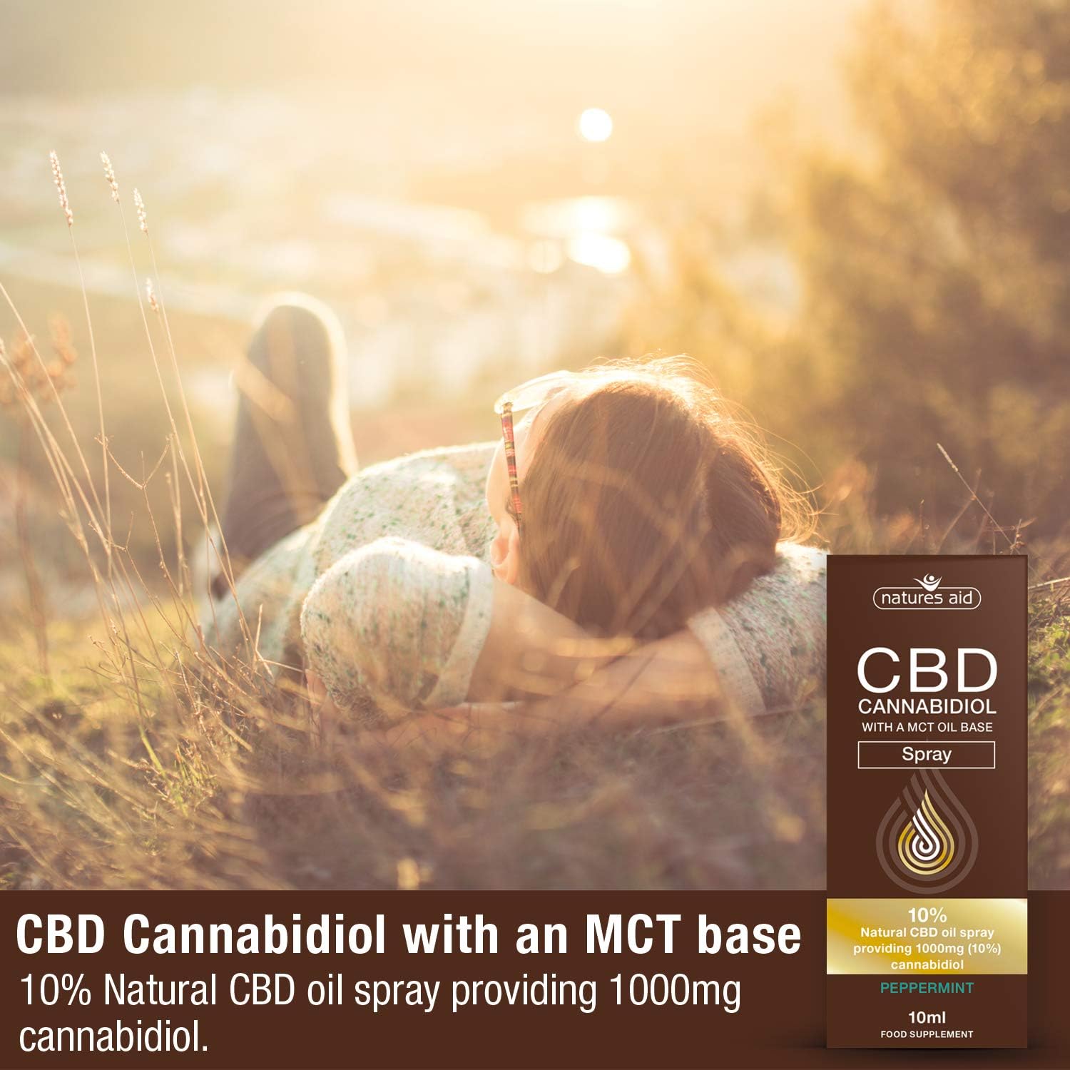 Natures Aid CBD Oil 10% Spray, 1000 mg Cannabidiol, Natural Peppermint Flavour, 10 ml - Image 4