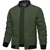 TACVASEN Men's Lightweight Jacket Spring Bomber Fall Windbreaker Casual Stylish Coats with Pockets