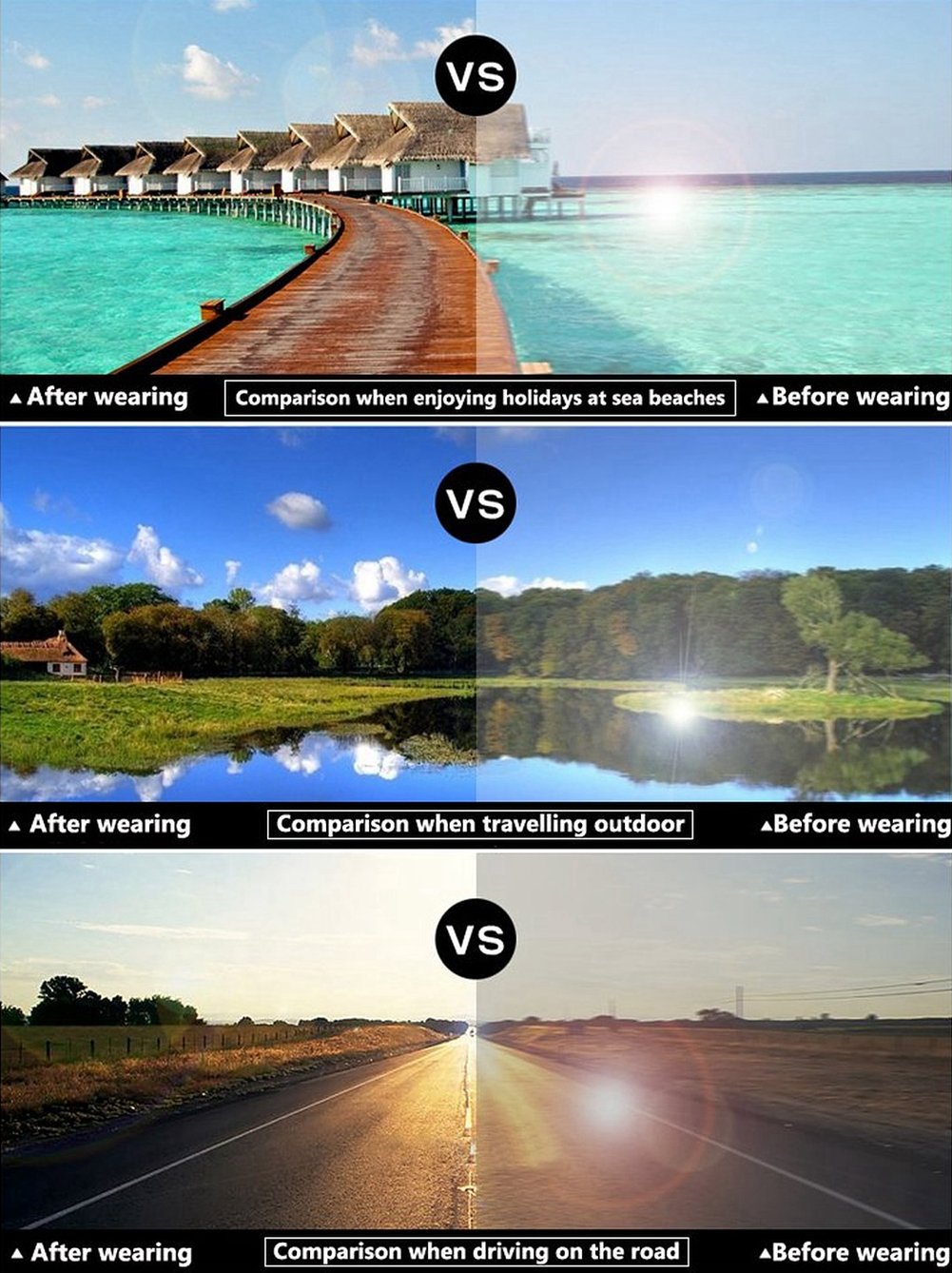 LUOMON LM8177 Black Frame/Grey Lens Polarized Wrap-Around Sport Sunglasses