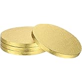 uxcell 4pcs Cake Boards, 6 Inch Round Cake Drum Circle Cake Base Grease Proof Pastry Board for Cake Baking Wedding Birthday Party Supplies Gold