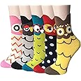 Chalier Womens Funny Socks Cozy Cute Printed Patterned Fun Socks Novelty Cat Dog Socks for Women