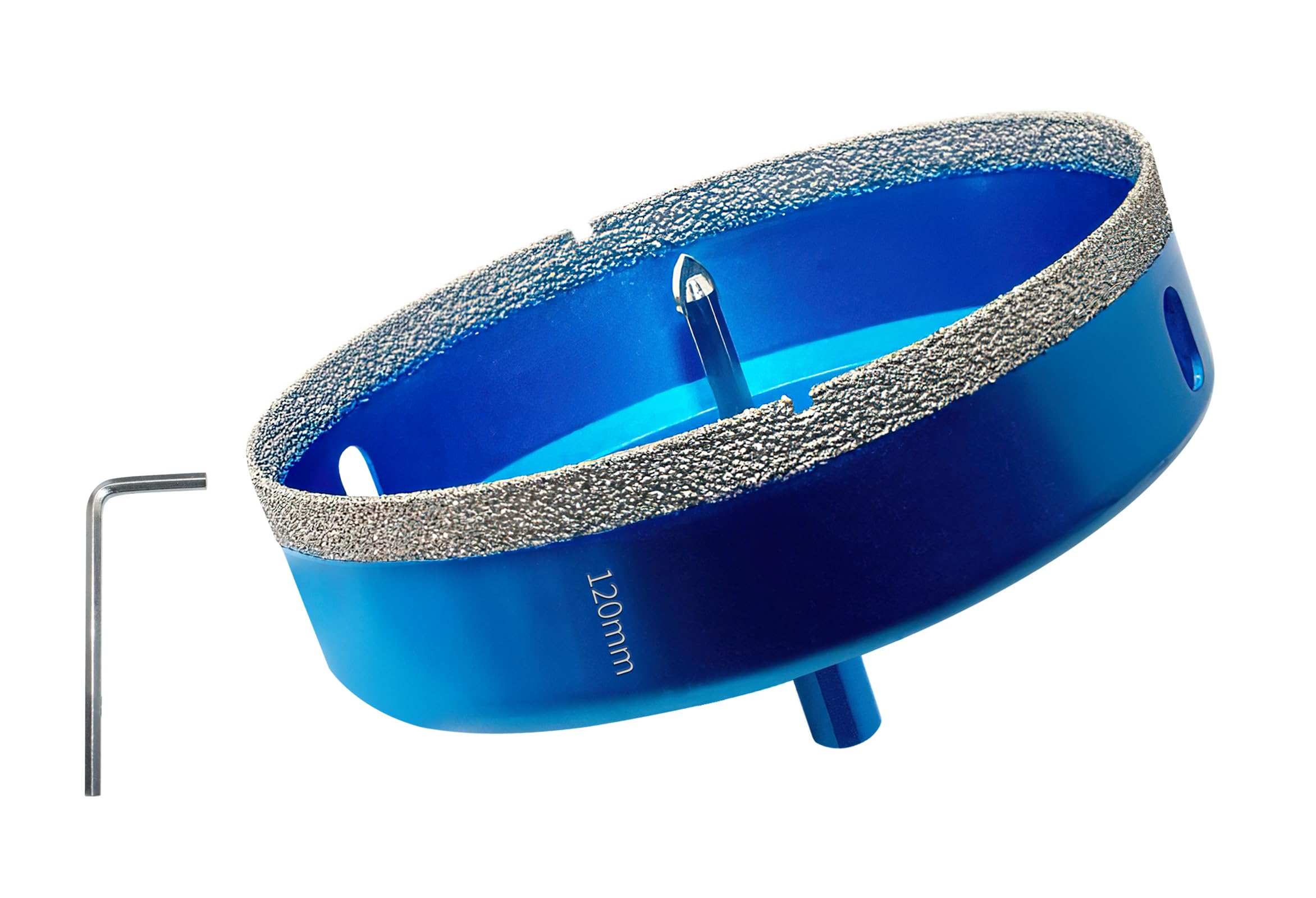 Teronbeta Diamond Hole Saw 120mm with Pilot Center Drill Bit, Vacuum Brazed Diamond Core Hole Cutter for Tile, Porcelain, Glass, Ceramic, Marble — image 1