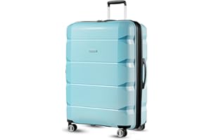 LUGGEX 28 Inch Luggage with Spinner Wheels, Polypropylene Expandable Checked Luggage for Travel (Blue, 28 Inch, 111L)