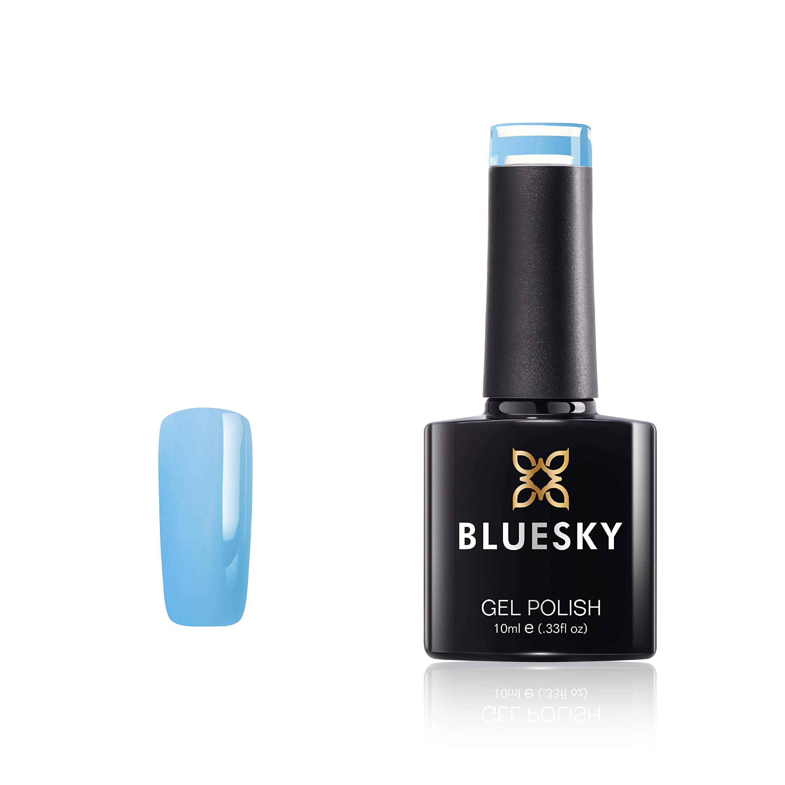 Bluesky Gel Nail Polish, Bubblegum Bottle Pastel 07, Baby Blue, Light Blue, Pastel Long Lasting, Chip Resistant, 10 ml (Requires Drying Under UV LED Lamp)