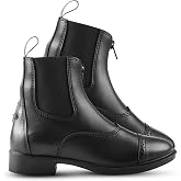 HORZE Wexford Womens' Paddock Boots Synthetic Leather Zip Design Footwear | Durable Horse Riding Boots for Women Equestrian English Style Comfortable Fit for Daily Training Stable Work Lessons