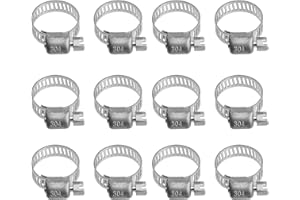 Penck 12 Pack 1/2'' - 3/4'' Hose Clamps Stainless Steel Clamps Worm-Gear Hose Clamp, Miniature Power-Seal Worm-Drive Kit, 13-19mm Range