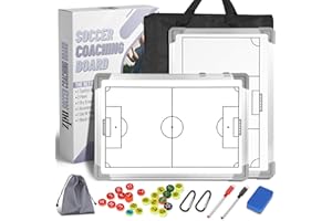 ZPU Soccer Coaching Board, Magnetic Soccer Whiteboard for Coaches, Soccer Tactics Clipboard with Dry Erase, Marker Pen, Magnets and Storage Bag, for Teaching and Game Plan