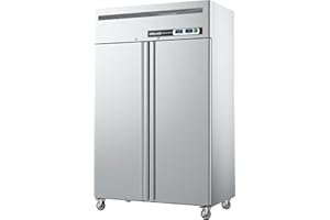 Coolake Commercial Refrigerator and Freezer Combo, 48" W Dual Temperature Zones, 36 Cu.ft 2 Door Stainless Steel Reach in Upright Freezer for Restaurant Bar Shop Kitchen Garage School Church