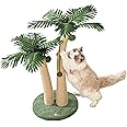 Furlogy 35" Tall Cat Scratching Post, 2 Curved Design Cat Scratcher Post with 5 Interactive Balls, Natural Sisal Rope Scratching Posts for Indoor Cats Adults and Kitten (Style A)