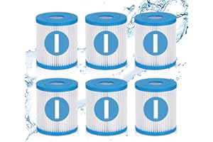 LVJUSEN® Type I Pool Filter Replacement- for 300/330 Gal/H Filter Pumps/Bestway 58093/Summer Waves P53RX0330000/P53FX0330000-6 Pack