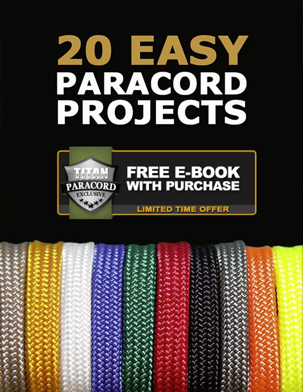 Titan Paracord 620 LB SurvivorCord, 100 FEET - Black : Sports & Outdoors