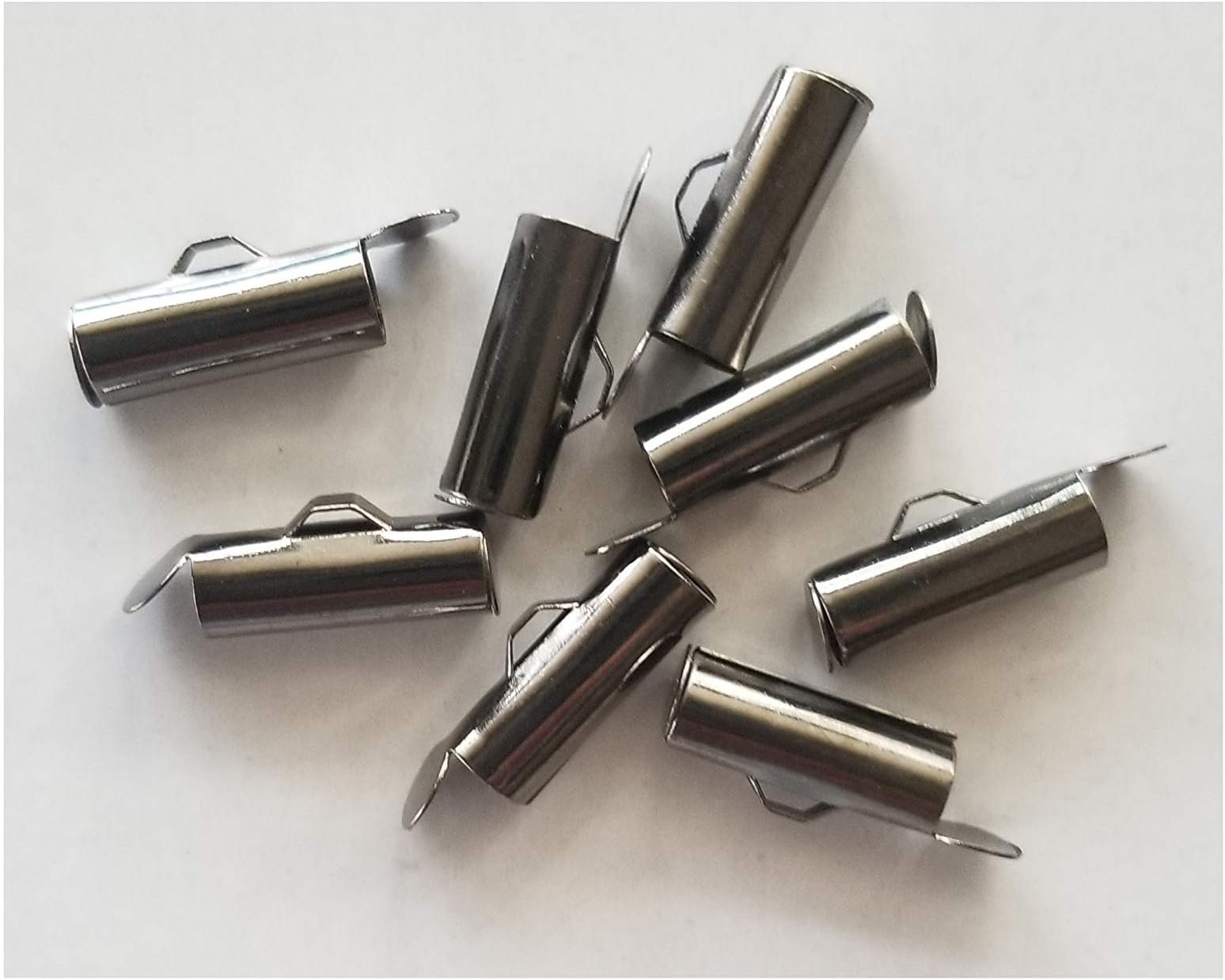 20pcs Tube Clasps for Craft and Jewelry Making, Loom Jewelry Clasps, Brass Connector, Slide On Tube Bracelet Necklace Golden Silver Antique Bronze Your Choice (Gunmetal 13.5x4.5mm)