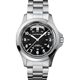 Hamilton Khaki Field King Automatic Men's Watch, 40mm Stainless Steel Case | Swiss Made, Black Dial Analog Watch, Water Resistance 50m, Sapphire Crystal, Stainless Steel Strap