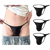 Sisgenesis Men's Cotton G-String Sissy Style with 3D Pouch Black/Black/Black 3 Pack