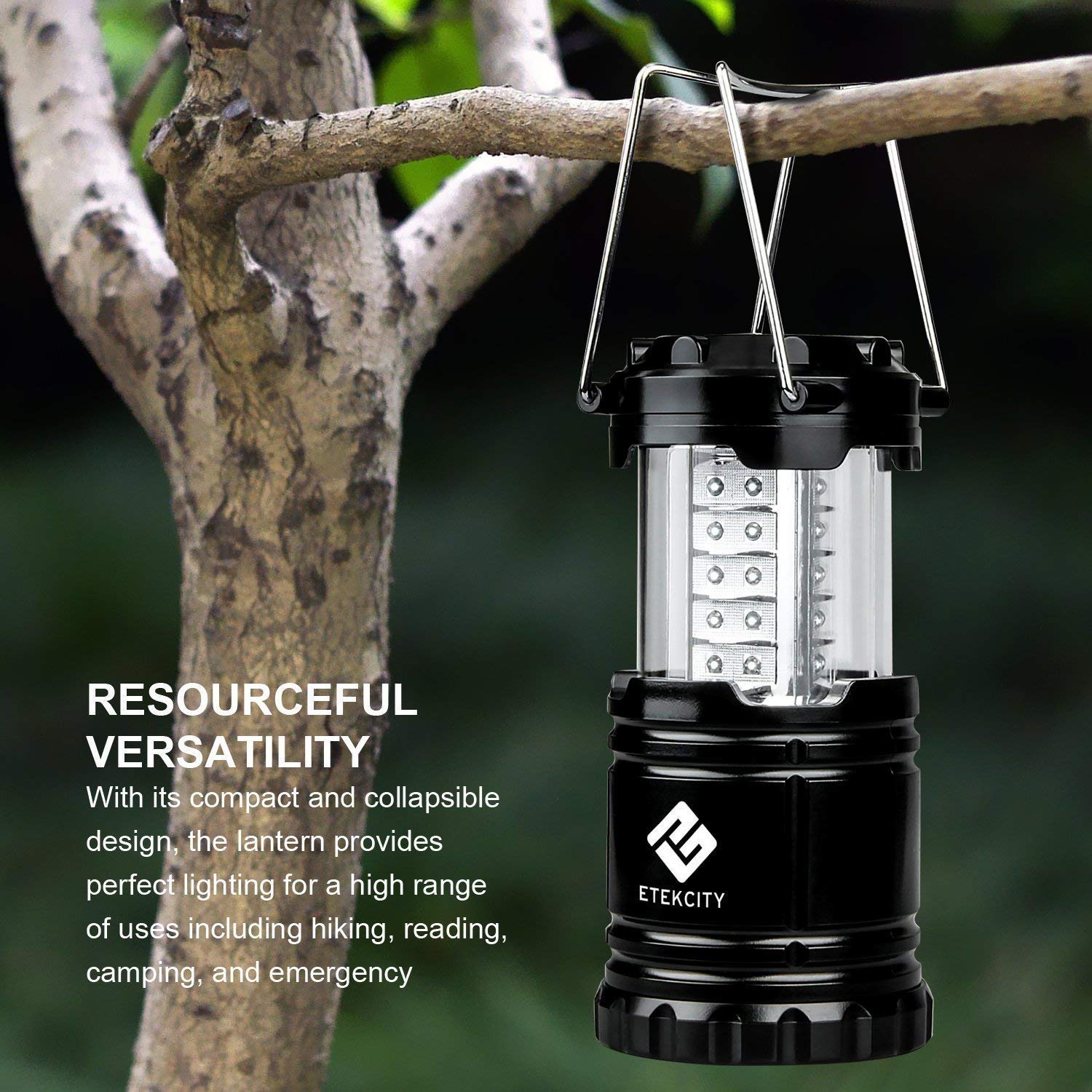 Etekcity LED Camping Lantern Collapsible Flashlight Portable Lamp AA