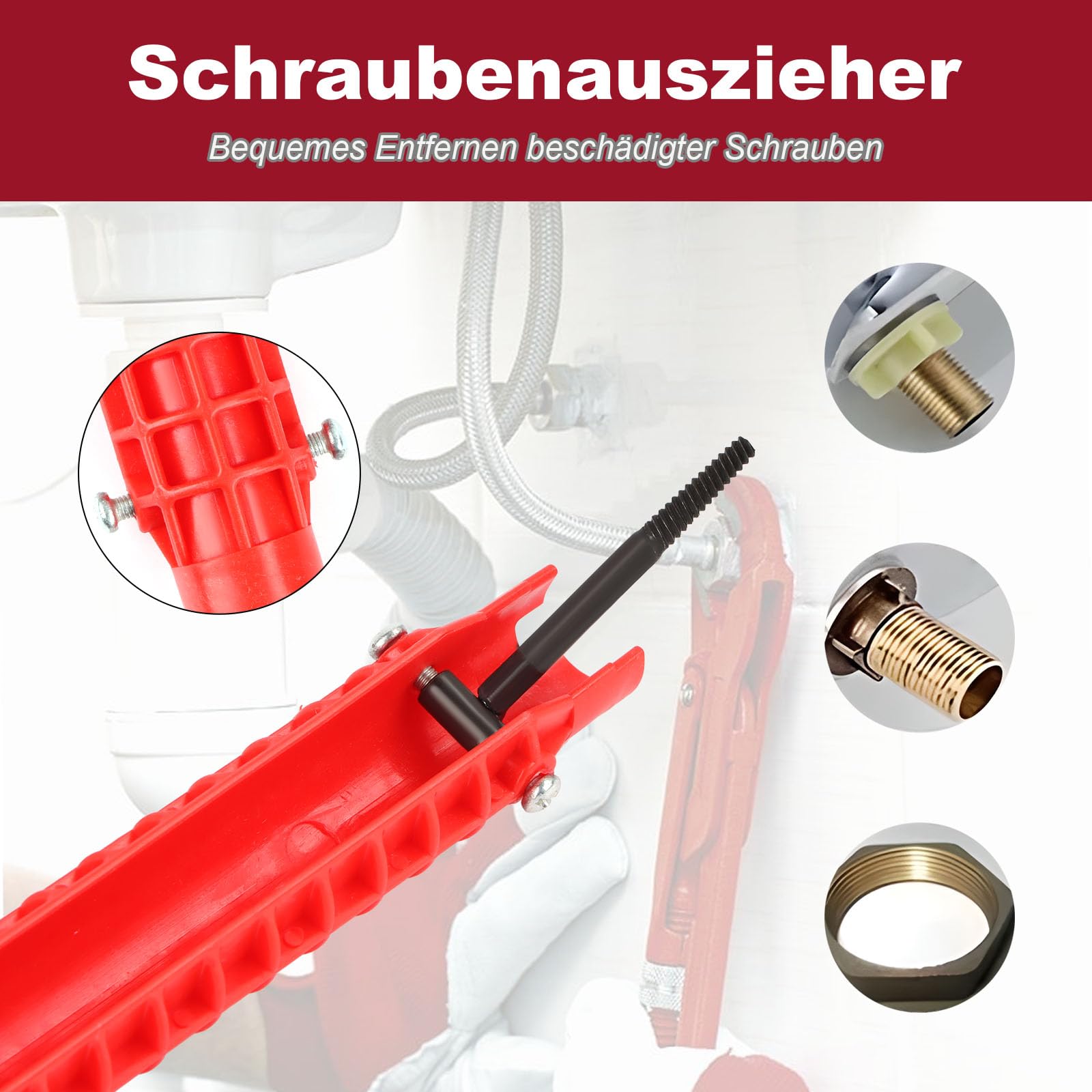 Armaturenschlüssel, Wasserhahn Montagewerkzeug, Spülbeckenschlüssel Für Wasserhahn, Wasserhahn Schlüssel, Klempner Werkzeug Für Toilettenschüssel Waschbecken Bad Sanitär Werkzeug Standhahnschlüssel 3