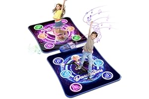 WAYKEE Dance Mat Toys for 3-12 Year Old Girls Boys, Dance Mat for Kids with Light Up 12-Buttons & 5 Game Modes, 2 Player Electronic Dance Pad Toys, Birthday Xmas Gifts for 3 4 5 6 7 8 9 10+ Year Old Kids