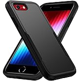 Hsefo iPhone SE 2020/2022 Case, Heavy Duty Shockproof Protection, 4.7-inch Wireless Charging Compatible - Black