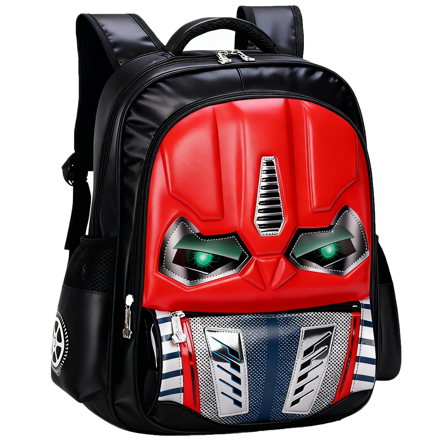 Kids 3D Backpack Cartoon LED Hard Shell School Bag Waterproof Nylon School Rucksack Bookbags Student Satchel Bag Large Travel Daypack Lunch Bag Kids Shoulders Bag with Panda Key Chain for Boys Girls