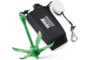 VEVOR Kayak Anchor Kit, 3.5 lb Paddle Board Anchor Kit with 26.2 ft/8 m Rope and Buoy, Folding Small Boat Anchor with Storage Bag and Snap Hook, Kayak Accessories for Kayaks, Small Boats, Canoes