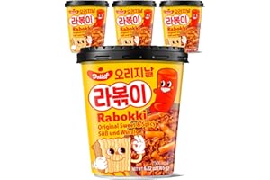 DELIEF Rabokki Sweet and Spicy Original Flavor 165g/5.82oz -Pack of 4, Korean Street Food, Ramen Noodle and Tteokbokki Rice Cake Combined in 1 - Quick and Easy Meal
