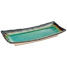 Happy Sales HSTG-LGPL Japanese Kosui Plate, Turquoise Green, Large