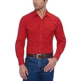 ELY Cattleman Mens Long Sleeve Solid Western Shirt - TallButton Down Shirt