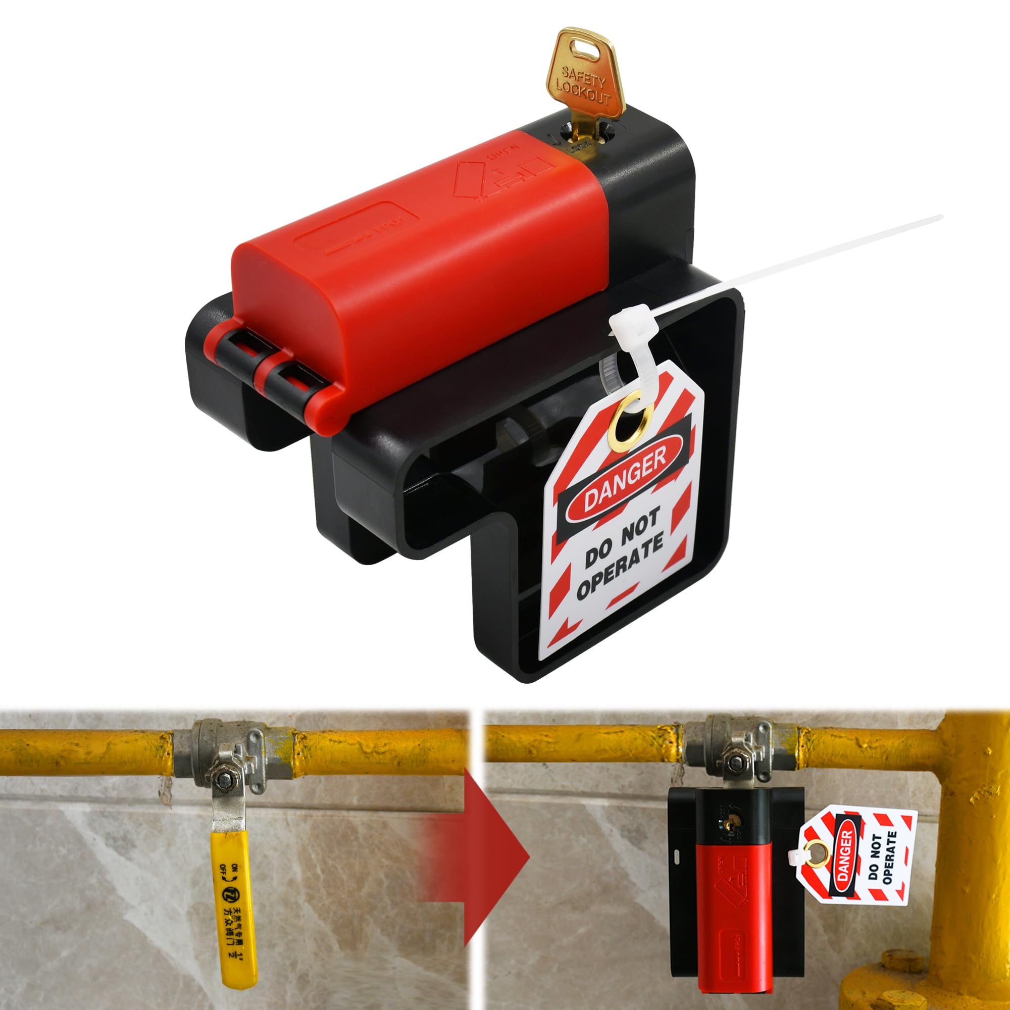 HiLKCO Adjustable Ball Valve Lockout Device - OSHA