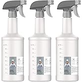 MR.SIGA 24 oz Plastic Spray Bottles for Cleaning Solutions, HDPE Commercial Grade Refillable Spray Bottles with Measurements 