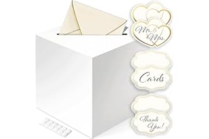 ARTESORI White Wedding Card Box - Cards Stickers & Large Box Slot, Gift Card Box for Wedding Cards At Reception, Birthday, Baby Shower, Graduation Box Party, Raffle, Money Boxes Holder - 8x8