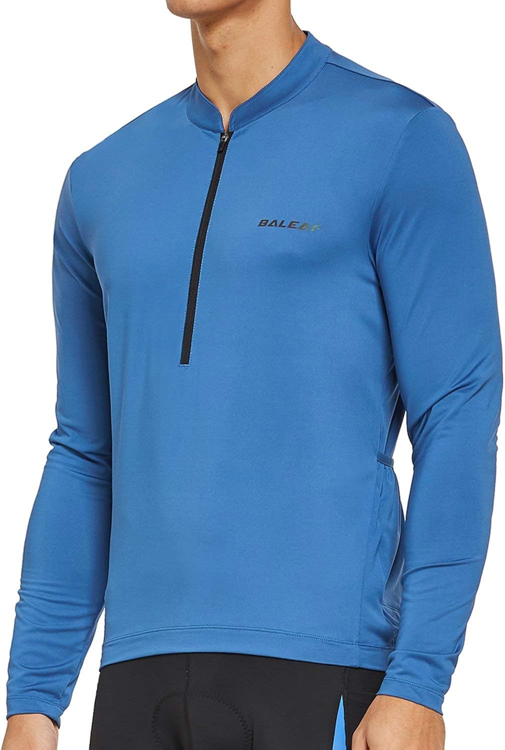 BALEAF Men's Cycling Bike Jersey Long Sleeve Shirt with 4 Rear Pockets Mountain Reflective Quick Dry UPF 50+ : Clothing