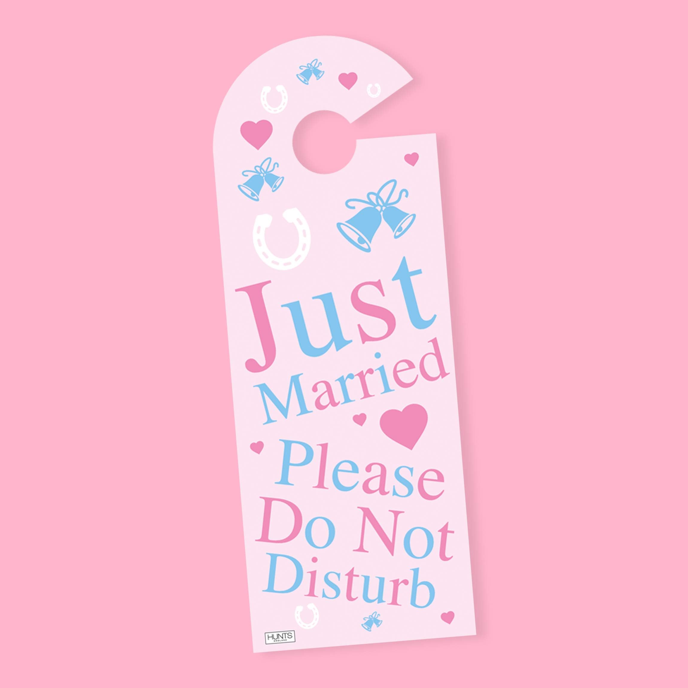 Hunts England Honeymoon Do Not Disturb Wedding Door Hanger - Mr & Mrs - Wedding Gift - Pink - Honeymoon Gift for The New Mr and Mrs Iconic Collection