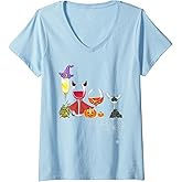 Womens Spellbind Wine Glass of Witchcraft Halloween V-Neck T-Shirt