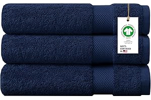Delara 100% Organic Cotton Towels 650 GSM Plush Feather Touch Quick Dry Bath Sheet, Pack of 3 GOTS Certified, Oeko-Tex Green Certified, Organic Cotton Bath Sheet, 36"X70"