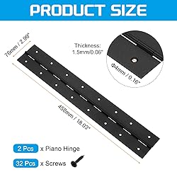 uxcell 2 Pack Piano Hinge, 18" Stainless Steel