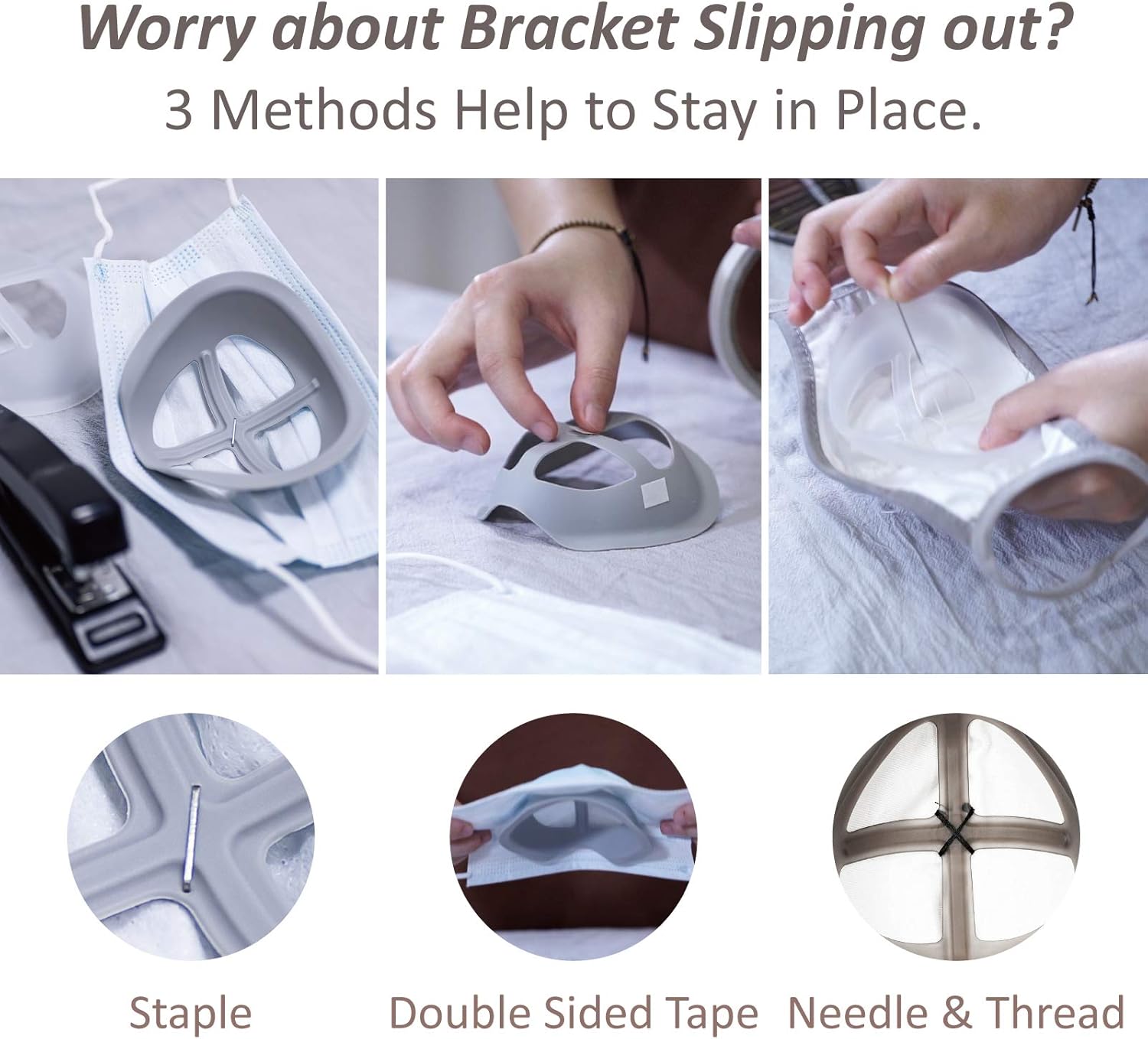 Silicone Mask Bracket Inner Support Frame for Homemade Cloth Mask Cool Mask Hack More Space for Comfortable Breathing Washable Reusable, 3pcs Clear: Home Improvement