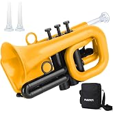 PAMPET DOLPHIN Pocket Trumpet Plastic Bb Trumpet for Student Beginner | Yellow Lightweight Durable Standard Trumpets Bb Trumpets Instrument With 3C and 7C Mouthpiece