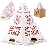 HiGiant 60-Pack Do Not Stack Pallet Cones, 8" x 8" x10" | Corrugated Cardboard; For Warehouses, Freight Shipping, Moving and Pallet Load Warnings.