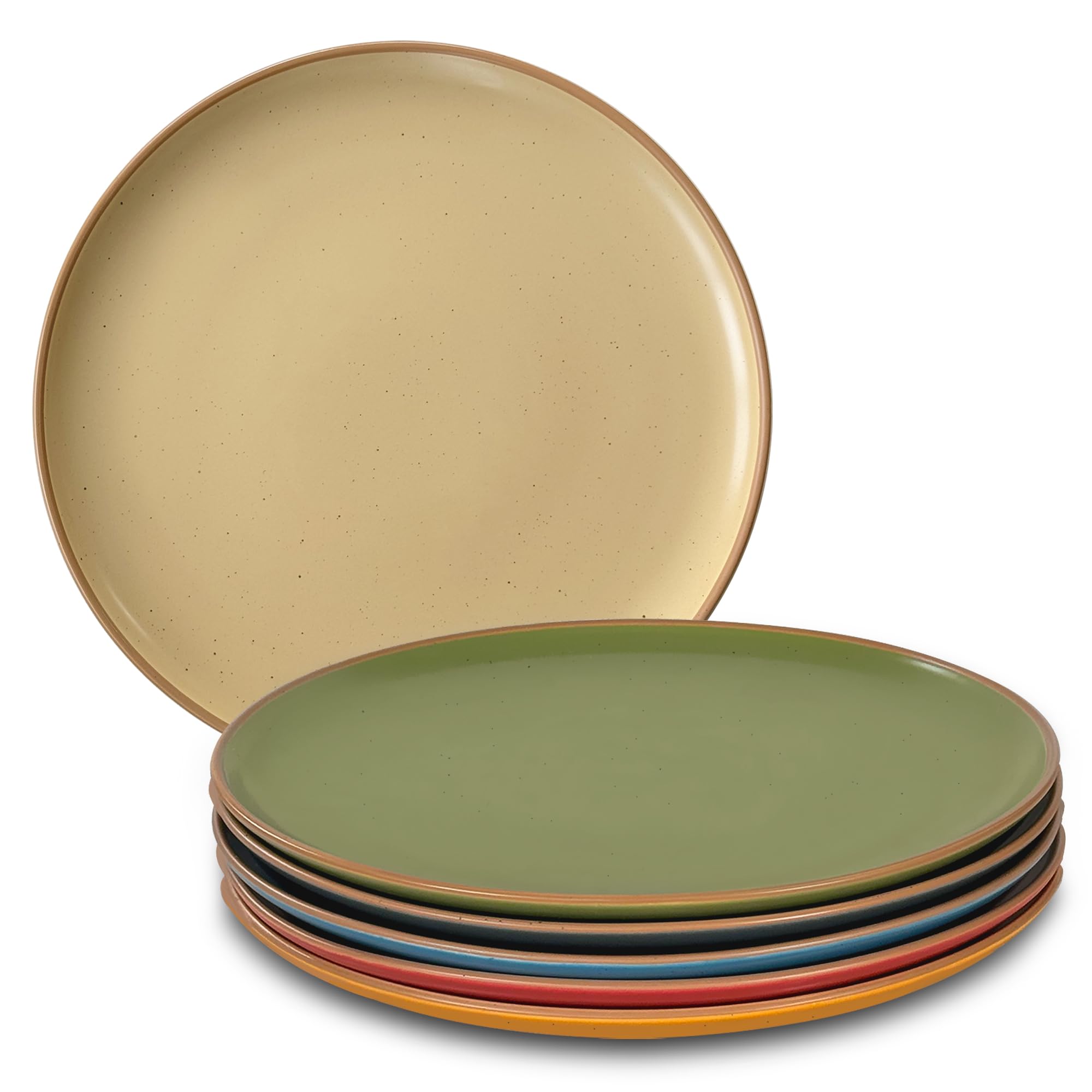 Photo 1 of Mora Ceramic Artisan Matte Dinner Plates Set of 6, 10 inch Dish Set - Microwave, Oven, and Dishwasher Safe, Scratch Resistant, Modern Rustic Dinnerware- Kitchen Porcelain Serving Dishes