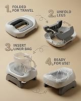 Venture Pote Pals Travel Potty Grey Woodland with 5 Liners 2 in 1 view 4