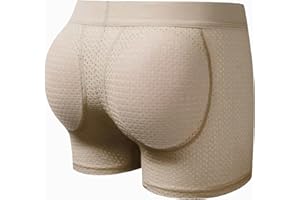 Faringoto Men Padded Underwear Mesh Short Buttoceks Lifter Enlarge Butt Push Up Pad Underpants