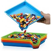 Reallnaive 6 Pcs Plastic Art Sorting Funnel Trays, Bright Color | Art Tray Quick Sorting, Christmas Crafts Gift Bead Art Supplies Organizing, Nesting Tray Save Space, Classroom Hobby Storage