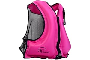 Rrtizan Inflatable Snorkel Vest for Adult, Travel Snorkeling Vest for Swimming, Snorkeling, Paddleboarding, Swim Vest Adult Suitable for 90-220lbs