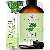 Handcraft Basil Essential Oil - 100% Pure and Natural - Premium Therapeutic Grade with Premium Glass Dropper - Huge 4 fl. Oz